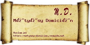 Mátyásy Domicián névjegykártya